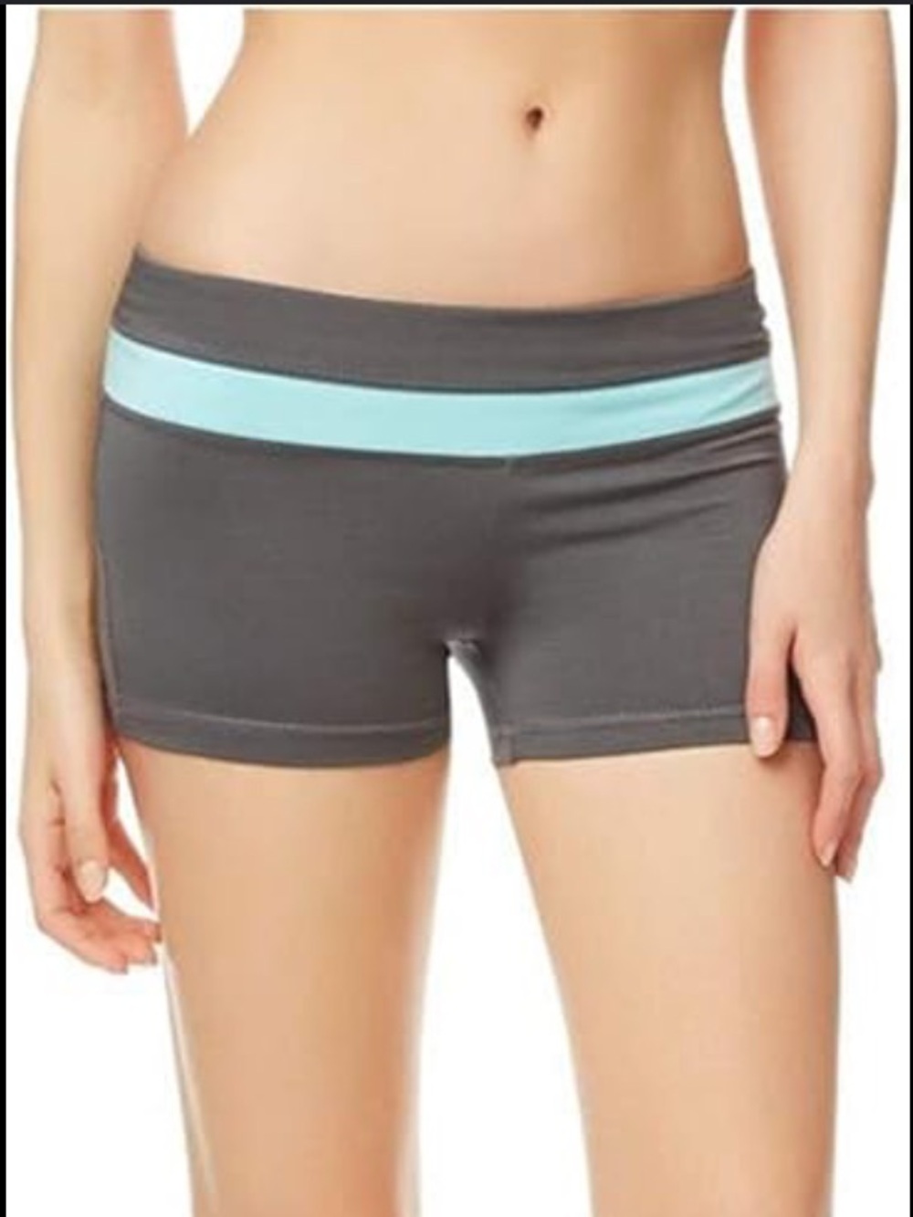 LULULEMON Reverse Groove shorts Grey Teal Women’s Size Small Yoga Running